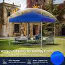 Shades 10x10 Pop Up Canopy, Heavy Duty Beach Tent with Carrying Bag for Easy Moving, Sun Shelter for Parties, Events, Camping, Outdoor Gazebo with 420D PU Coated Waterproof Blue Fabric, 10'x10' Fba