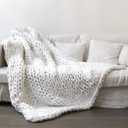 TYTOGE Handmade Knitted Pet Blanket Bed Chair Sofa Home Decor Gift (E) White