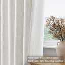 Nanspring Cream 100% Blackout Linen Curtains 84 Inch Length 1 Panels Set for Bedroom Back Tab Modern Farmhouse Decor Black Out Curtain for Living Room Office Thermal Insulated Neutral Drapes 70x84