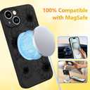 OOK Black Floral case for iPhone 15 Case [Compatible with MagSafe], Cute Sunflower Floral Blooms Design Soft TPU Shockproof Protective for Women Girls Slim Magnetic Phone Cover