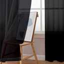 Simplebrand Black Sheer Curtains, 63" Length, 2 Panels Set - Light Filtering, Rod Pocket Window Curtains for Bedroom (Black, 59" W x 63" L)
