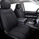 YIERTAI Tundra Seat Covers Compatible with Toyota Tundra 2008-2022 2023 2024 2025 2026 Crewmax Double Cab SR5 Limited Platinum TRD Pro Tundrasine 1794 Edition Waterproof Leather(5 PCS Full Set/Black)
