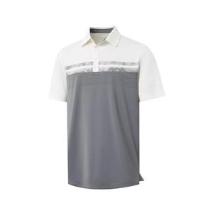 Rouen Mens Polo Shirts Short Sleeve Performance Regular Fit Quick Dry Stylish Chest Print Casual Mens Golf Shirts Light Grey Size M
