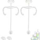 Straw Cup Conversion Kit for Dr Browns Narrow and Narrow Glass Baby Bottles, Weighted Straw Replacement Kit with Soft Straw Top and Handle,6m+,Set of 2 (1 Count (Pack of 2)