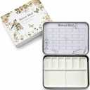 Bower Bird Travel Watercolor Palette,Portable Ceramic Palette 6 Well,Empty Paint Palette,Small Travel Metal Paint Boxwith Porcelain Palette (6Well)