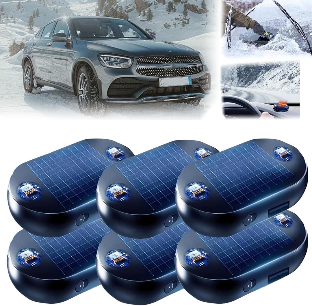 Valentines Day Gifts 6 Packs Car Interference Antifreeze Instrument,Solar AntiFreeze Electromagnetic Car Snow Removal Device,Portable Car Defroster,Fast and Efficient Ice Scrapers for Windshield