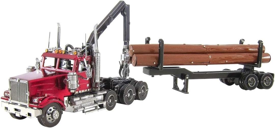Fascinations Metal Earth Premium Series Western Star 4900SB Log Truck & Trailer 3D Metal Model Kit