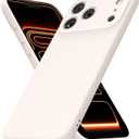 for iPhone 17 Pro Case Silicone Phone Case, Slim Thin Soft Rubber Gel Cases for Women Girls, Cute Matte TPU Phone Cover with Full Camera Protection, Minimalist Plain Design, Beige Cream