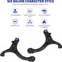 LCWRGS 2pcs Front Lower Control Arm w/Ball Joint Compatible with 2007-2012 Hyundai Santa Fe, 2011 2012 2013 Kia Sorento MS90153 MS90152