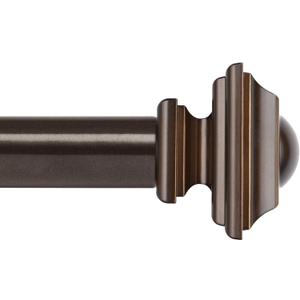 KAMANINA Bronze Curtain Rods for Windows 72 to 144 Inch(6-12ft), Heavy Duty Long 1 Inch Curtain Rod 32 to 144 Inches, Decorative Single Drapery Rods, Square End (72-144")