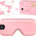 Eye Massager with Airbag Kneading, Constant Temperature Hot Compress, Multi-Frequency Vibration and Bluetooth Music (Blush Pink, Large)