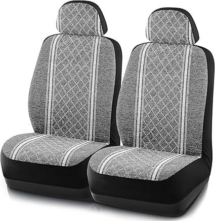 Road Comforts Baja Blanket Seat Covers Gray Diamond Bucket Seat Covers Low Back  Jacquard Fabric, Airbag Compatible, Universal Fit for Cars, Trucks, SUVs, and Vans