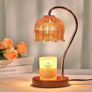 Funistree Flower Candle Warmer Lamp with Timer, Dimmable Candle Lamp Warmer, Valentines Birthday Gift for Women Her Mom, House Warming for New Home Decor, Lotus Wax Warmer for Jar Candles