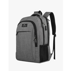 MATEIN Travel Laptop Backpack, Business Anti Theft Slim Sturdy Laptops Backpack with USB Charging Port, Water Resistant College School Computer Bag Gift for Men & Women Fits 15.6 Inch Notebook, Grey