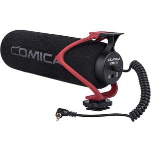 COMICA CVM-V30 LITE Video Microphone,Super-Cardioid Condenser On-Camera Shotgun Microphone for Canon Nikon Sony Panasonic DSLR Cameras,Mic for iPhone Android Smartphone with 3.5mm Jack (Red)