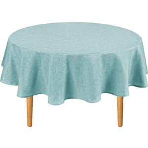 Hiasan Round Tablecloth 30 Inch Linen - Wrinkle and Stain Resistant Washable Polyester Fabric Table Cloth for Dining Room Kitchen Party, Aqua