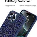 KANGHAR Case for iPhone 16 Pro Blue Leopard Printed Pattern Cute Cheetah [Compatible with Magsafe] Protective Magnetic Case for Girls Women 6.3"