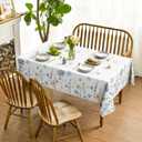 Horaldaily Spring Tablecloth 52x70 Inch Rectangular, Watercolor Flowers Washable Seasonal Table Cover for Party Picnic Dinner Decor