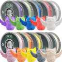 Matte PETG 3D Printer Filament, 10Rolls,Dimensional Accuracy +/- 0.03 mm, 1kg Spool(2.2lbs), 1.75 mm Fit for Most 3D Printers, White+Red+Green+Blue+Purple+Skin+Silver+Yellow+Orange+Pink