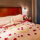 4 x CO-RODE 1200pcs Wedding Decoration Silk Dark Red and Burgundy Rose Petals, Artificial Flowers(Burgundy)