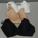 Angelhood Deep V Jelly Bras for Women Comfort Wireless Bralettes Adjustable Seamless Push Up Plunge Bras Black/Nude/White, Medium