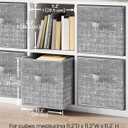 SONGMICS Storage Cubes, 11-Inch Non-Woven Fabric Bins with Double Handles, Set of 6, Closet Organizers for Shelves, Foldable, for Clothes, Cattail Gray UROB26LG