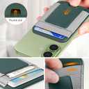 Upgraded for Magsafe Wallet, Strongest Magnetic Wallet, for iPhone Walle t Magsafe with 2 Card Slots, Magnetic Card Holder for iPhone 17/16/15/14/13/12 Series, Slim, Vegan Leather, Fit 7 Cards, Green