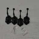 Vintage Black Coat Hooks Wall Mount - 4 Pack Heavy Duty Rustproof Decor for Hanging Towels, Jackets, Hats - Easy Install Kit for Bathroom, Entryway, Mudroom & Bedroom