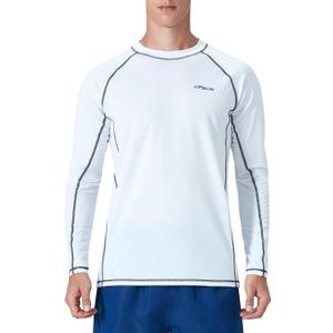 KPSUN Mens Swim Shirts UPF 50+ Rash Guard Long Sleeve Sun UV Protection Beach Shirts Quick Dry Fishing T-Shirt (XX-Large)