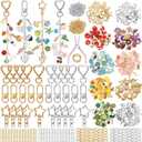 Highergo 922 Pcs Charms Lip Gloss Keychain Making Kit DIY Craft Supply Including 24 Keychain Clip 28 Extender Chain 208 Charms Jewelry Plier for Custom Bag Phone Crafting Jewelry Making Kit