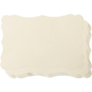 50 Pack Blank Kraft Cards Cardstock Thick Paper Brown Greeting Cards for DIY Gift Card Menus, Baby Shower and Wedding Invitations (Cream, 5x7IN)