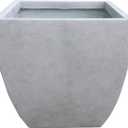 Kante 17.7" D Modern Square Natural Concrete Planters Lightweight Outdoor Indoor Planter Pots with Drainage Holes for Patio, Backyard, Living Room Natural Concrete