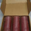 CANDWAX Large Pillar Candles 3x6 Inch  Set of 3 Unscented Dripless Burgundy Candles, Long Burning Rustic Finish for Weddings, Home Decor