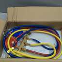 2026 Upgrade 42006 Test and Charge Manifold Set with 3-1/8" (80 mm) Gauge, for R-22/134A/404A, 1/4" to 1/4" Standard Flare Fittings with 72"(6Ft), Hvac Gauges with Colored Label and Hoses Set