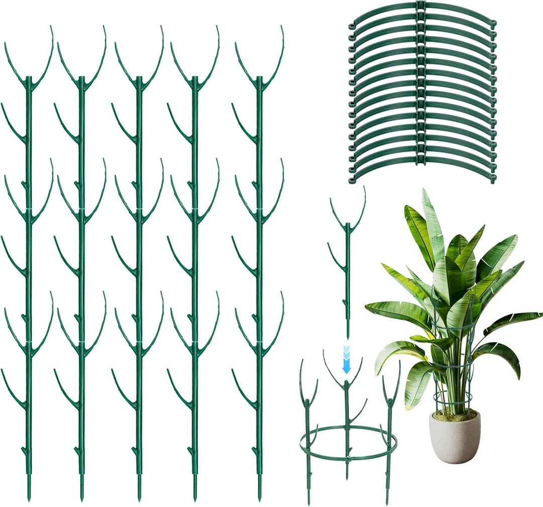 2 Pack Stackable Monstera Plant Support & Plant Cage Support Rings, Plant Holder Sticks for Indoor Plants, Moss Poles for Climbing Plants, Plant Support Stakes, Indoor Plant Trellis for Potted Plants
