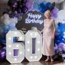 3FT Marquee Numbers 60 with Lights, Large Light Up Numbers Sign for 60th Birthday Party Decorations, Anniversary Celebration Backdrop Decor for Women and Men