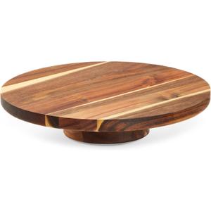 Juvale Round Acacia Wood Cake Stand for Wedding, Wooden Serving Platter for Appetizers and Desserts (12.75 Inches)