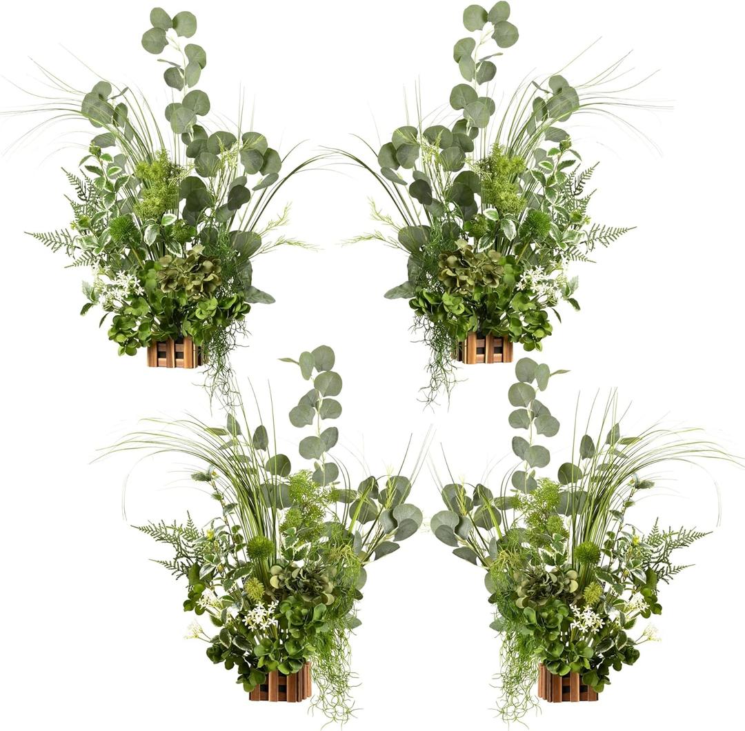 Ling's moment 17.5" Tall Free-Standing Artificial Flowers Arrangements 4 pcs Wedding Aisle Runner Chair Decorations White & Green Centerpieces for Ceremony Reception Rose Floral Party Outdoor Ling's moment 17.5" Tall Free-Standing Artificial Flowers Arrangements 4 pcs Wedding Aisle Runner Chair Decorations White & Green Centerpieces for Ceremony Reception Rose Floral Party Outdoor