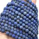 ABCGEMS (2.5mm Large Hole- Matte Finished) Afghanistan Lapis Lazuli Beads (Located in The Remote Kokcha River Valley, High in The Hindu Kush Mountains) Smooth Round 8mm (Not Shiny)