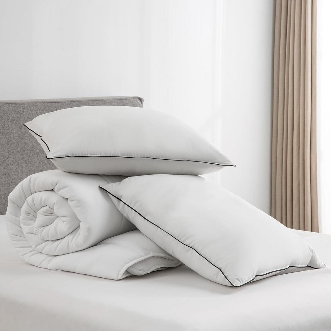 APSMILE Down Alternative Duvet Insert and 2 Down Pillows Set