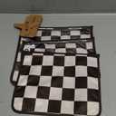 Tiny Twinkle Diaper Bag Organizing Pouches|3 Pack Mess-Proof Clear Front Travel Organizer Bags&TSA Approved Toiletry Bag Set for Baby and Mom Essentials (Black Checkers)