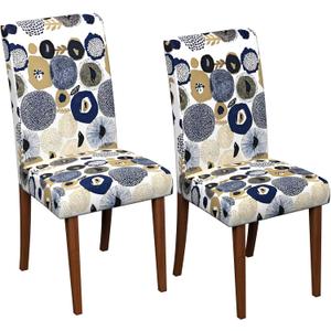Stretch Dining Chair Covers Set of 2,Floral Print Chair Covers,Soft Removable Washable,Pet Friendly Furniture Protector,Universal Chair Slipcovers for Home, Kitchen,Ceremony Dining Room Seat