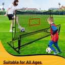 Soccer Rebounder 2In1, Large(7.2x4)&Small(7.2x4) Dual-Sided Soccer Rebound Net With 2Pcs Adjusted Freely Target, 6Pcs Metal Stakes&Carry Bag, Suitable for All Ages Team or Solo Soccer Training