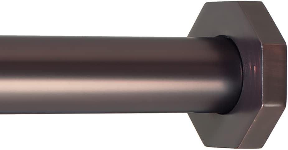 Ivilon Tension Curtain Rod - Hexagonal Spring Tension Rod for Windows or Shower, 54 to 90 Inch, ORB