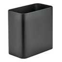 mDesign Small Metal 2.4 Gallon/9 Liter Trash Can Wastebasket Garbage Bin for Bathroom, Slim Rubbish Waste Bin Trashcans - Mirri Collection - Black (Pack of 1)