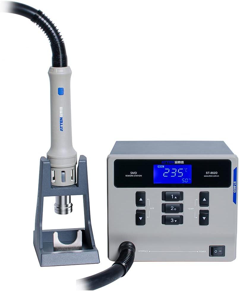 ATTEN ST-862D Lead-free Hot Air Gun Soldering Station Intelligent Digital Display 1000W ST862D Rework Station For PCB Chip Soldering Repair