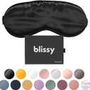 Blissy Silk Sleep Mask - Silk Eye Sleeping Mask for Women & Men for Total Blackout - Silk Eye Mask - 100% Pure Mulberry Silk, 22 Momme 6a Fibers - Blindfold Silk Sleep Mask Side Sleeper Eye Cover