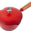 Mabeeze Heart-Shaped Enameled Cast Iron Saucepan with Lid  1-Quart Red Small Sauce Pot for All Cooktops  Durable, Nonstick Cookware for Milk, Soup, Pasta Sauce  Ideal Gift
