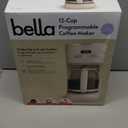 BELLA 12 Cup Programmable Coffee Marker, Reusable Dishwasher Safe Accessories, Easy LCD diaply, Auto Shutoff, 900 watt, Oatmilk