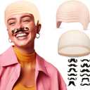 Bald Caps Makeup Latex Bald Head Wig Caps Cosplay Costume for Adults, for Theme Party Decorations Supplies